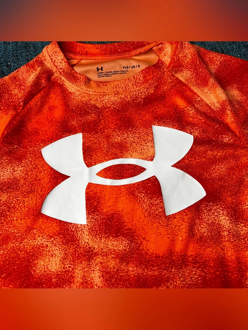 Under Armour Youth Boys Orange Athletic Short Sleeve T-Shirt Youth Boys Large